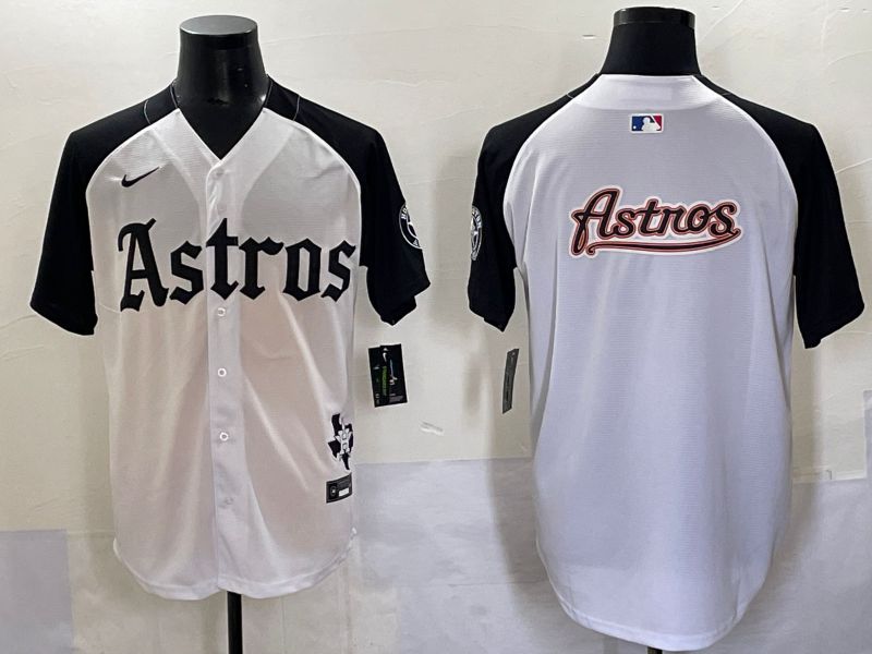 Men 2025 Houston Astros Blank White Black Five generations Joint Name Nike MLB Jersey style 19
